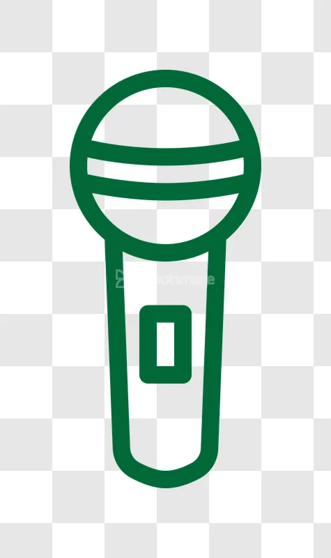 Green Outline Microphone Icon Communication