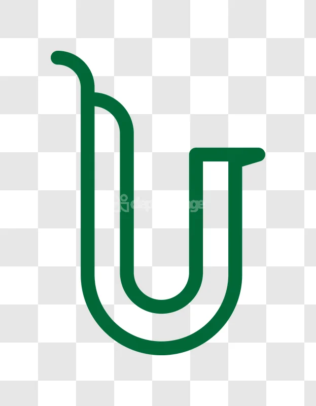 Green Outline Saxophone Icon Musical Instrument