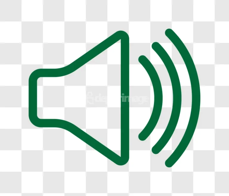 Green Outline Speaker Sound Icon