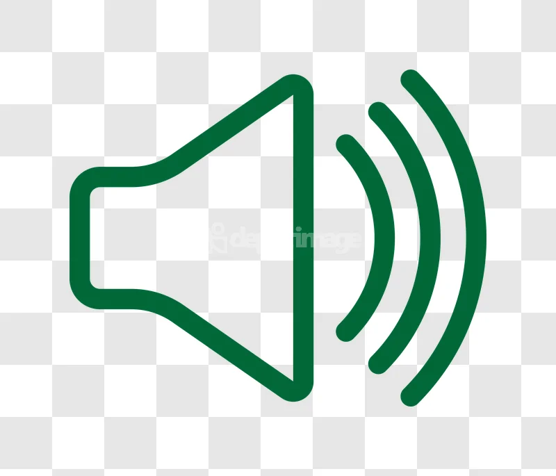 Green Outline Speaker Sound Icon flat icon transparent background