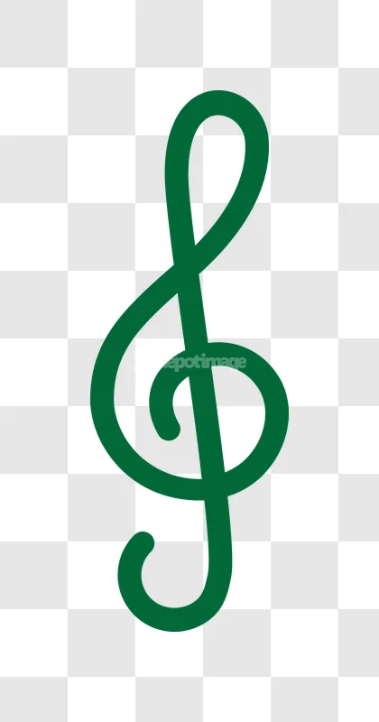 Green Treble Clef Musical Symbol Icon
