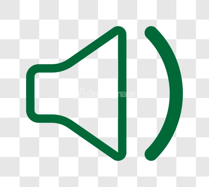 Green Volume Loudspeaker Audio Icon flat outline transparent background