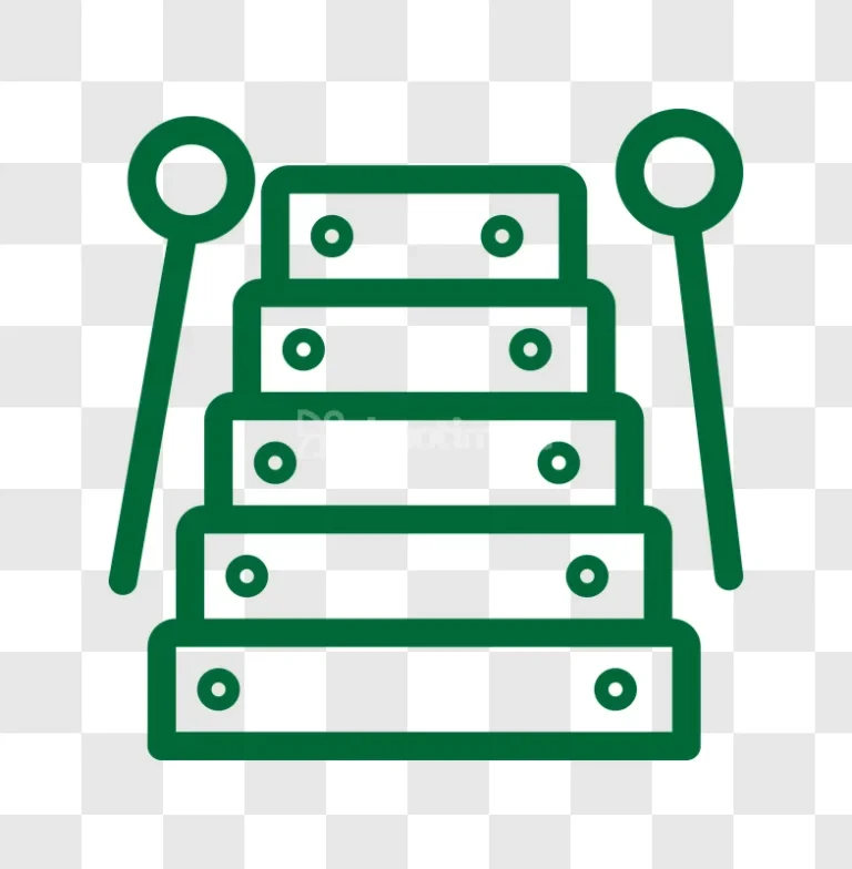 Green Xylophone Icon Musical Instrument