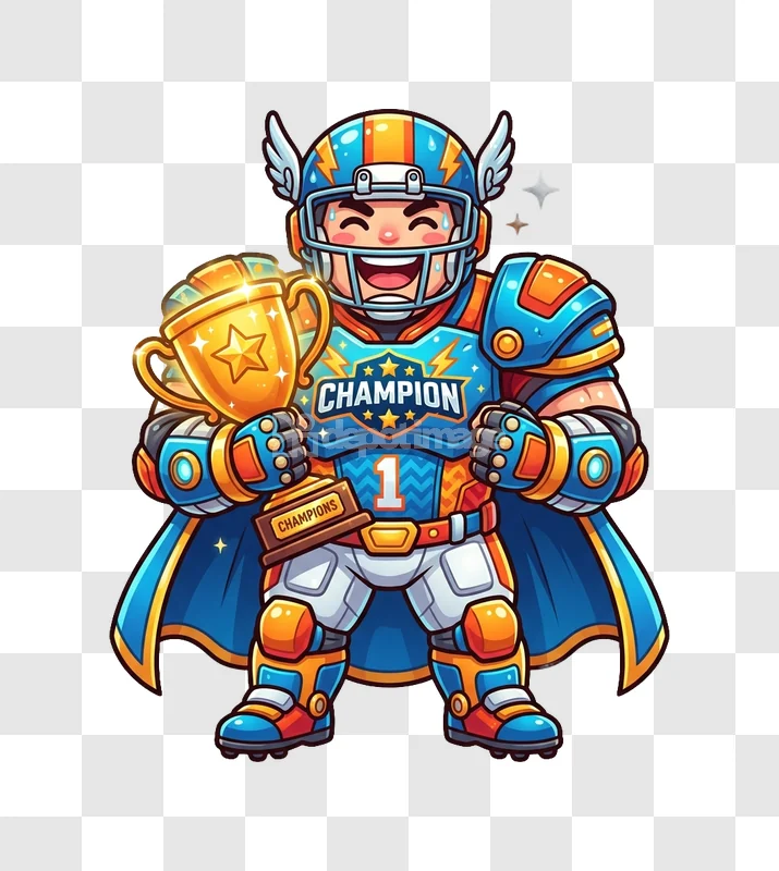 Happy Football Player Champion Trophy