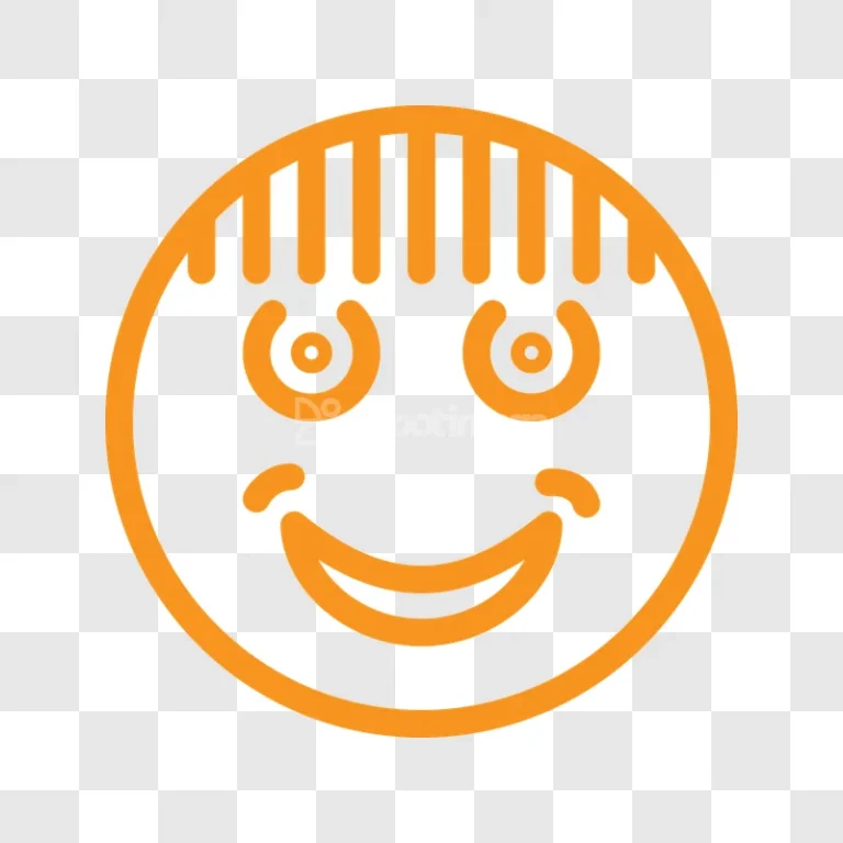 Happy Smiley Face Orange Outline Icon