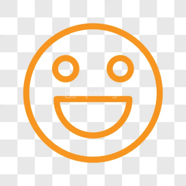 Happy Smiley Face Outline Icon Orange
