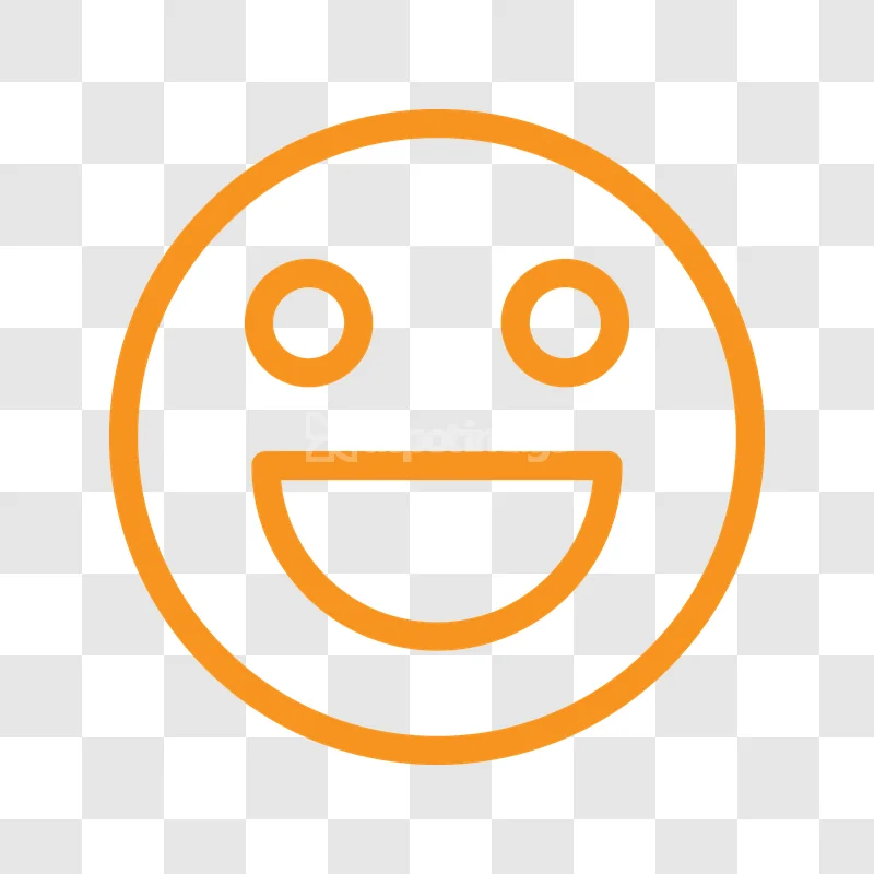 Happy Smiley Face Outline Icon Orange simple orange outline dark gray background