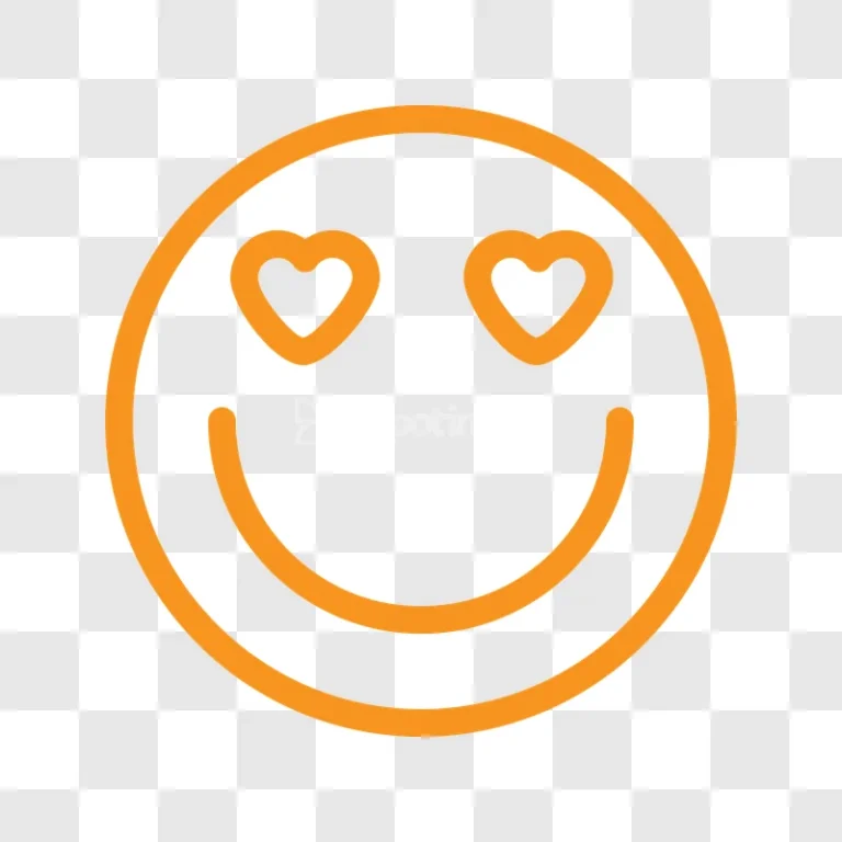 Love Heart Eyes Orange Smiley Face Icon