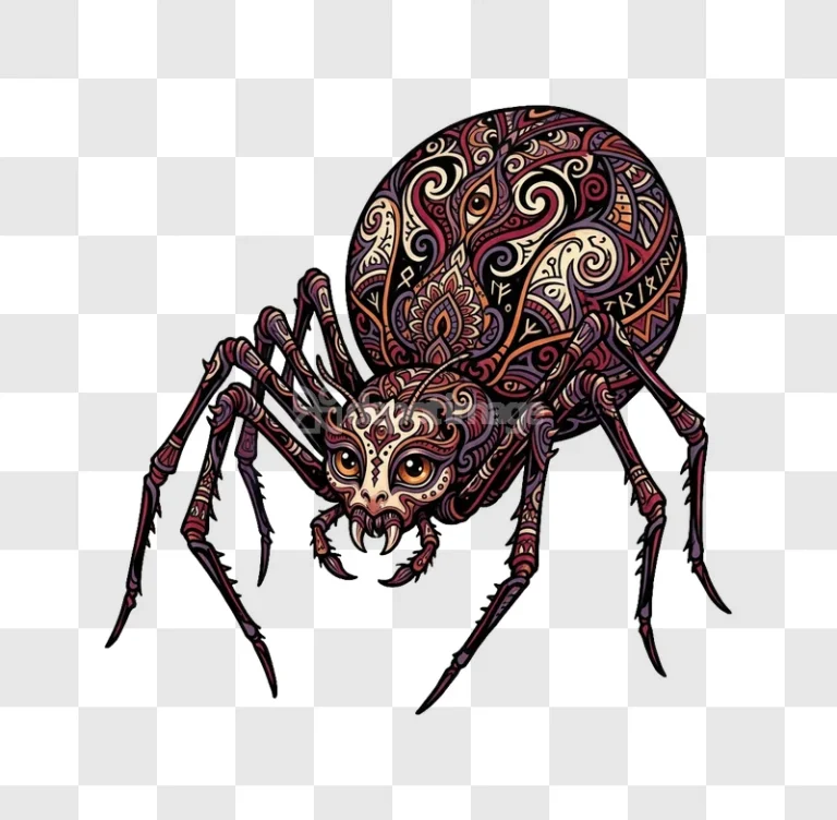 Mandala Pattern Spider Intricate Design Cartoon