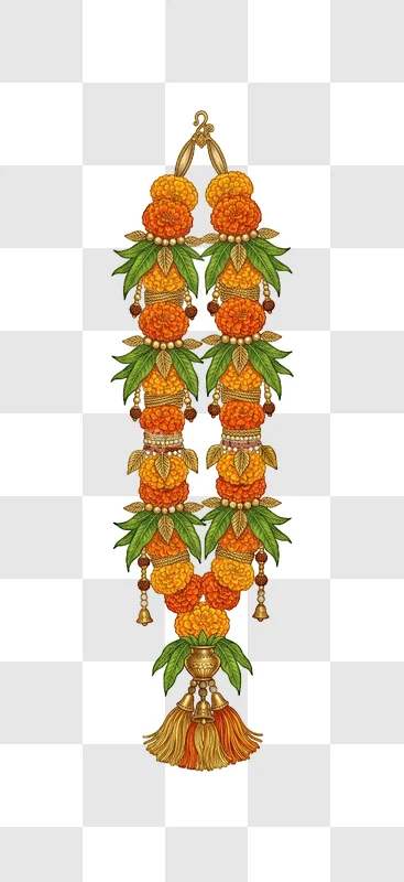 Marigold Flower Garland Indian Decoration