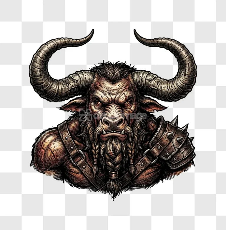 Minotaur Fantasy Character Detailed Illustration