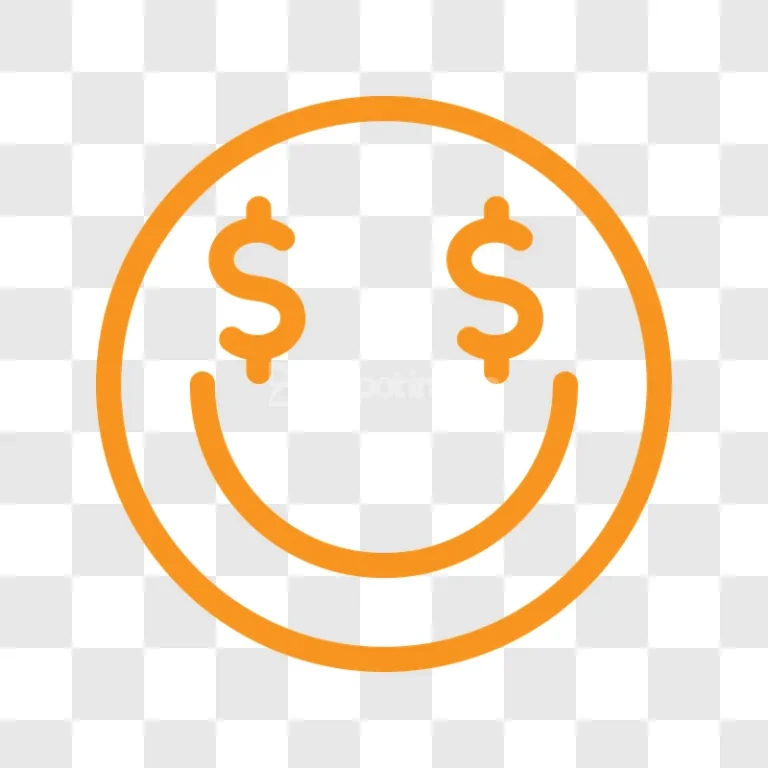 Money Smiley Face Outline Icon Orange