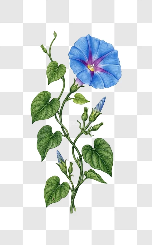 Morning Glory Vine Blue Flowers Botanical