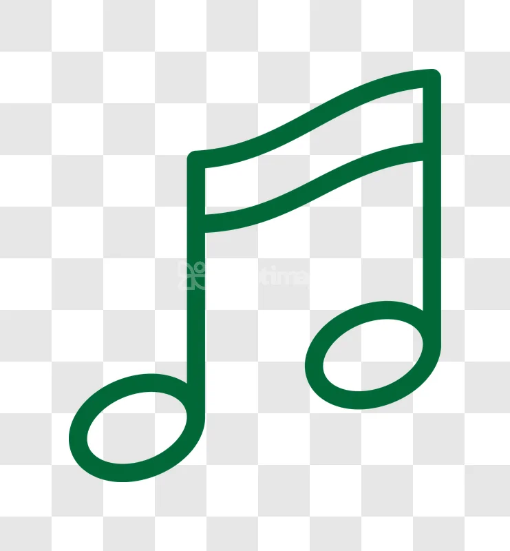 Music Note Icon Green Outline Symbol