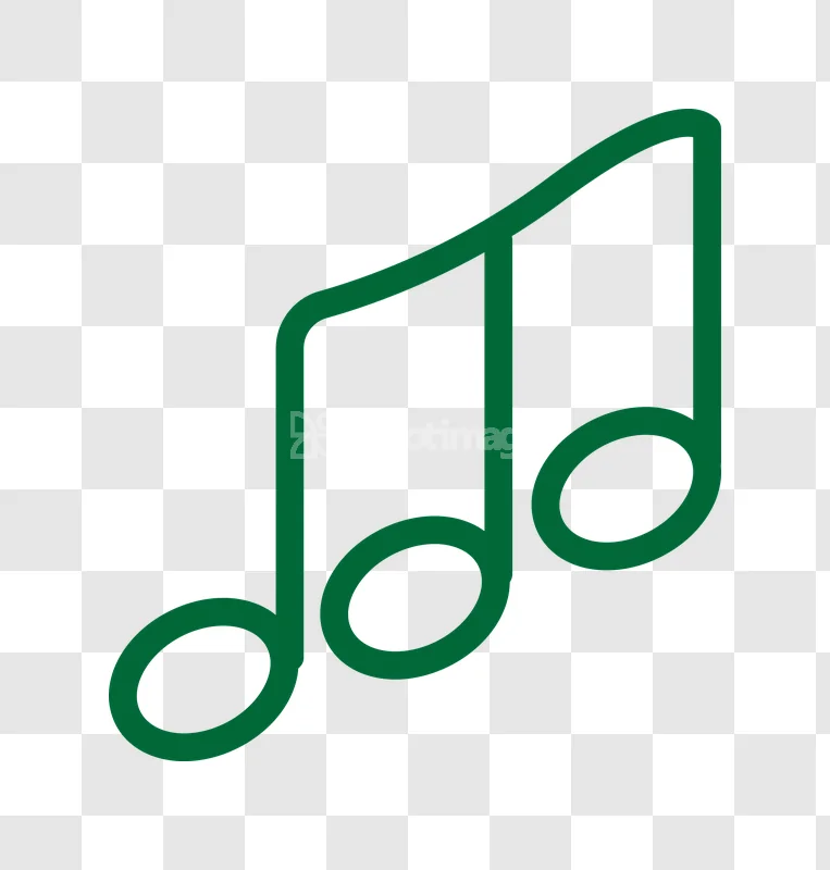 Music Notes Outline Icon Green