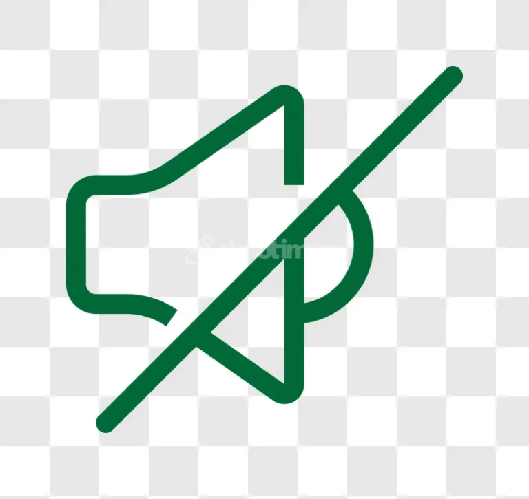 Mute Icon Green Line Speaker Outline