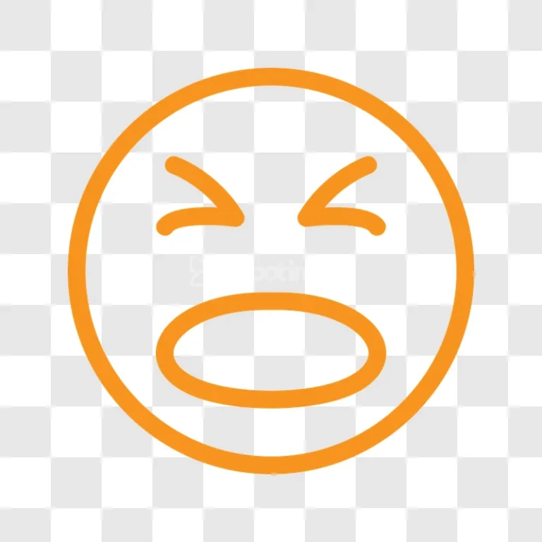 Orange Crying Face Emoji Outline Vector Icon