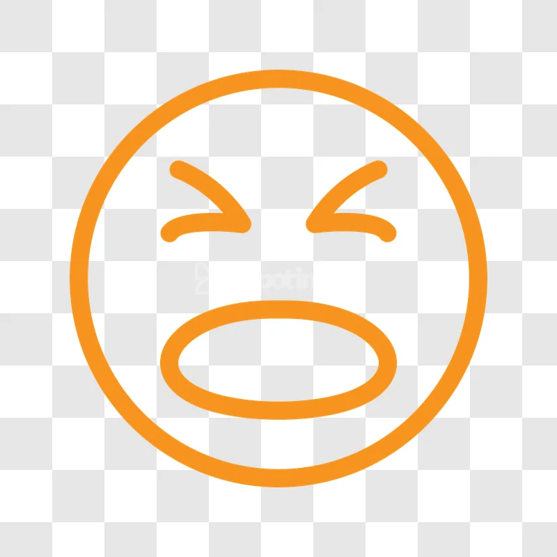 Orange Crying Face Emoji Outline Vector Icon outlined orange simple design
