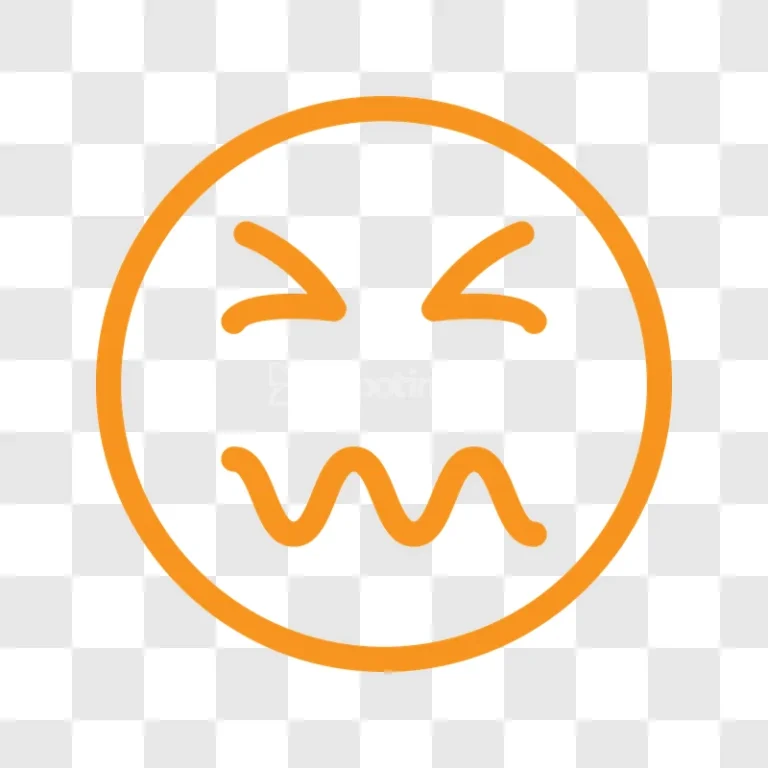 Orange Disgusted Face Emoji Outline Icon