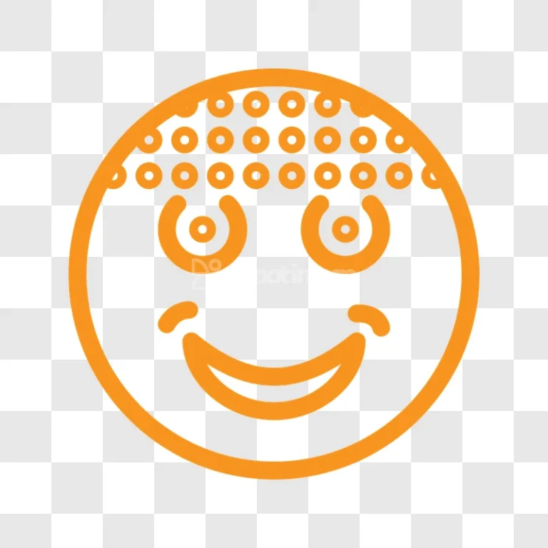 Orange Happy Face Emoticon Outline Symbol