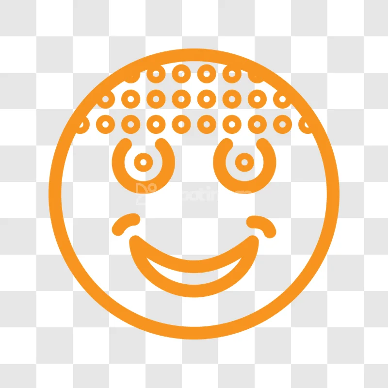 Orange Happy Face Emoticon Outline Symbol orange line art smiling face