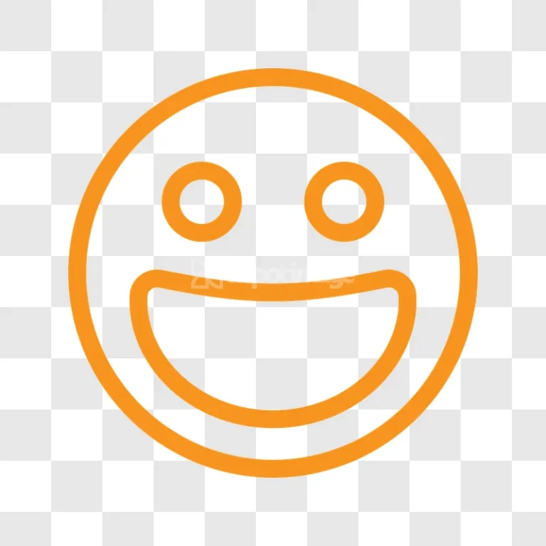 Orange Happy Smiley Face Outline Icon