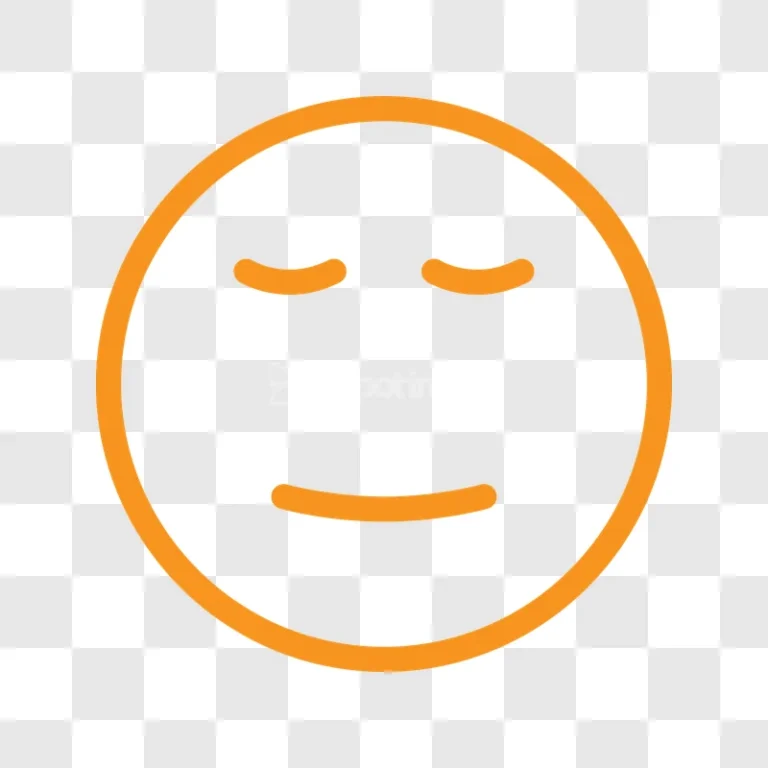 Orange Outline Calm Face Emoji Icon