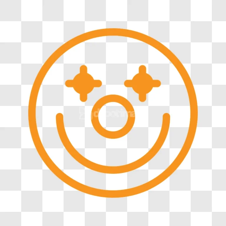 Orange Outline Clown Face Icon Smiley