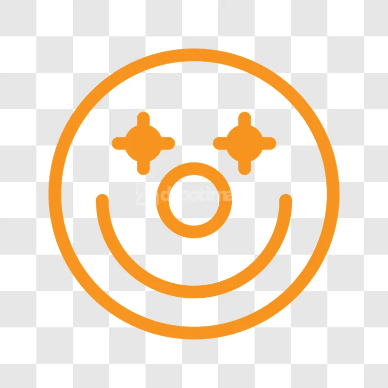 Orange Outline Clown Face Icon Smiley minimal orange outline dark gray background