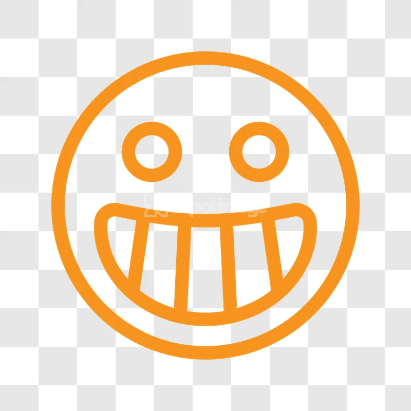 Orange Outline Laughing Emoji Icon flat icon dark gray background