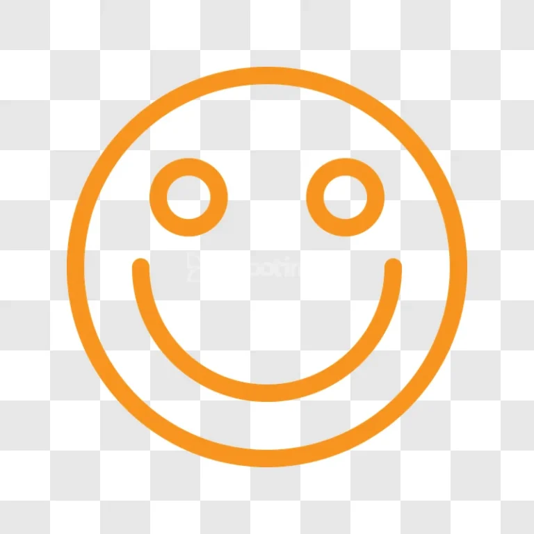 Orange Outline Smiley Face Happy Icon