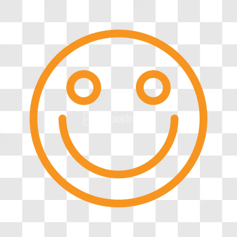Orange Outline Smiley Face Happy Icon simple orange line art