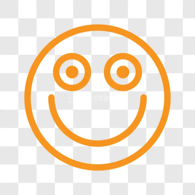Orange Outline Smiley Face Icon