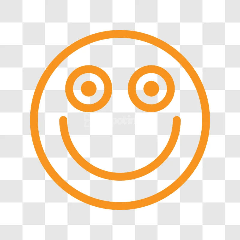 Orange Outline Smiley Face Icon orange line art dark background