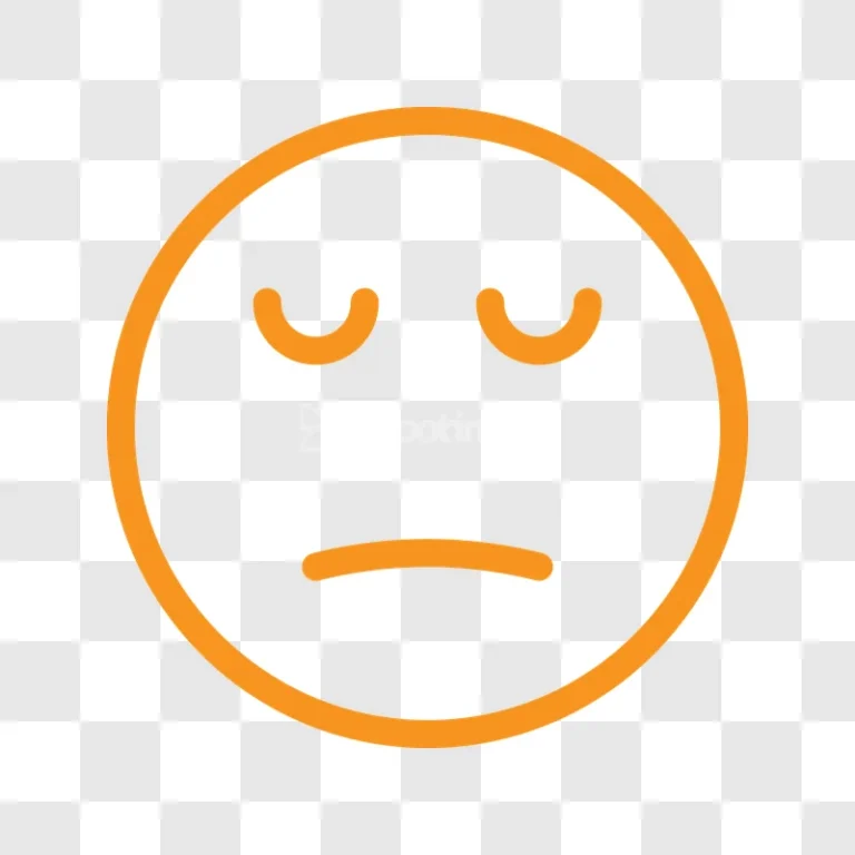 Orange Outlined Disappointed Face Emoji Icon