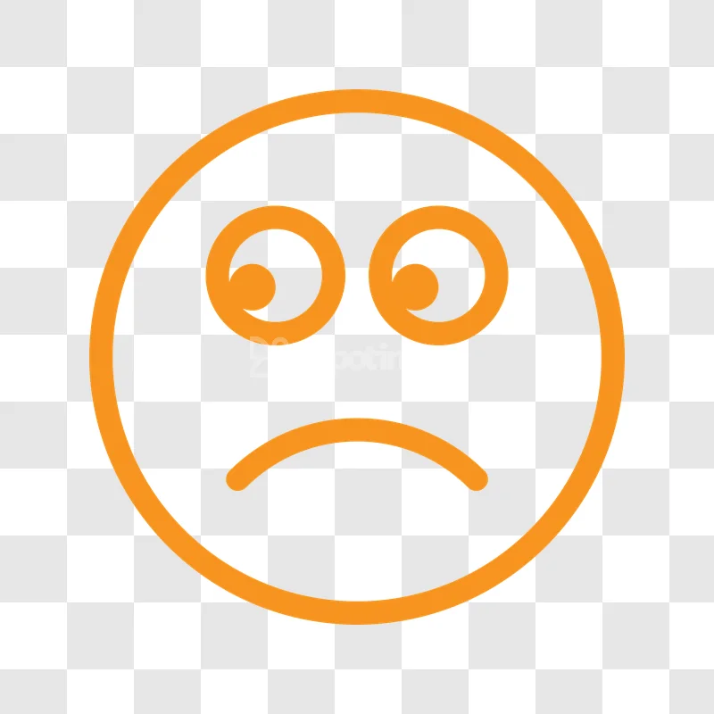 Orange Sad Face Outline Icon minimal orange outline icon