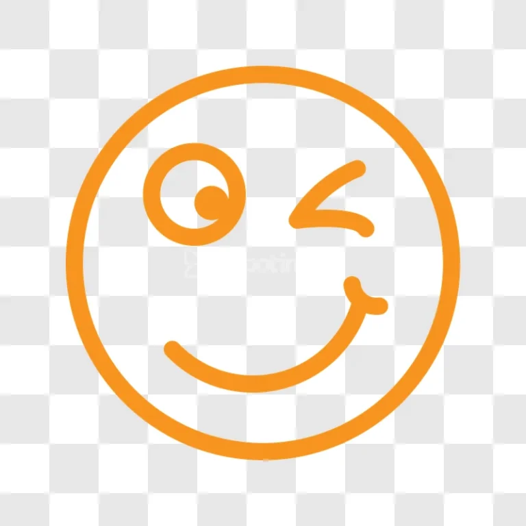 Orange Winking Smiley Face Icon