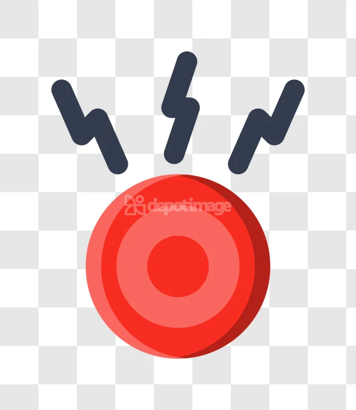Red Radiating Alert Hazard Icon Healthcare