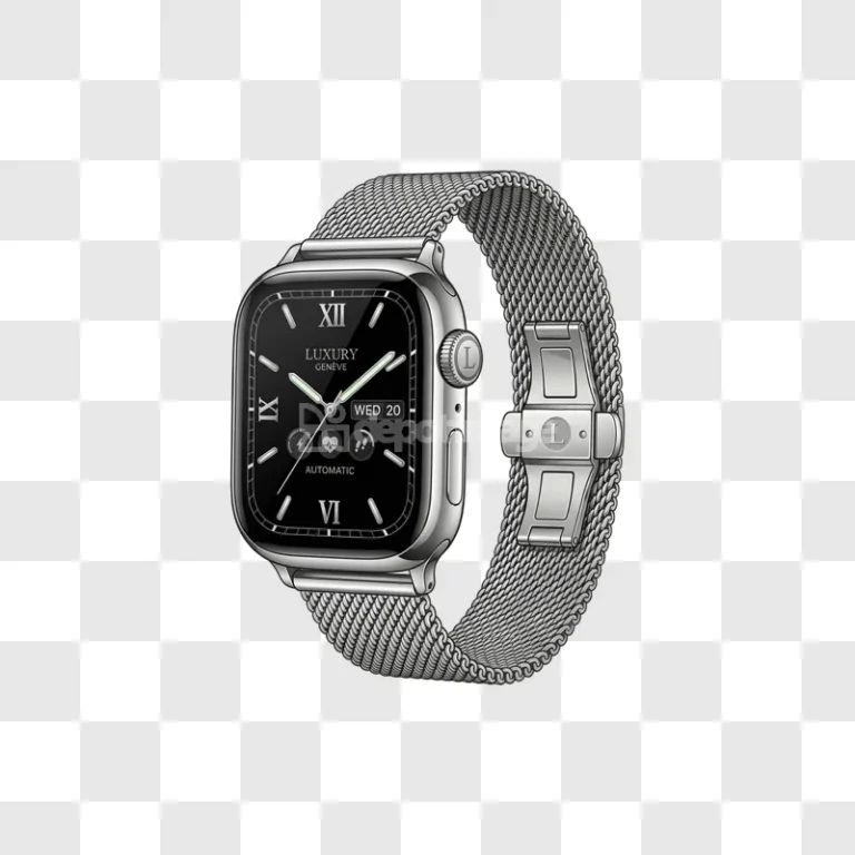 Silver Milanaise Watch Face Luxury Geneve