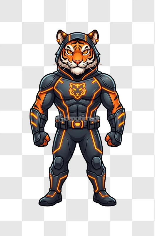 Tiger Superhero Mascot Suit
