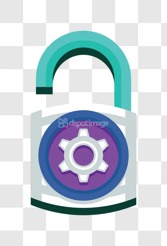 Unlocked Padlock Gear Icon Security Settings