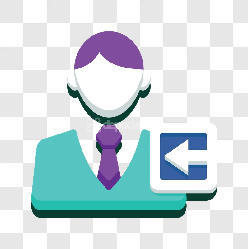 User Account Profile Back Icon Ui flat design purple teal