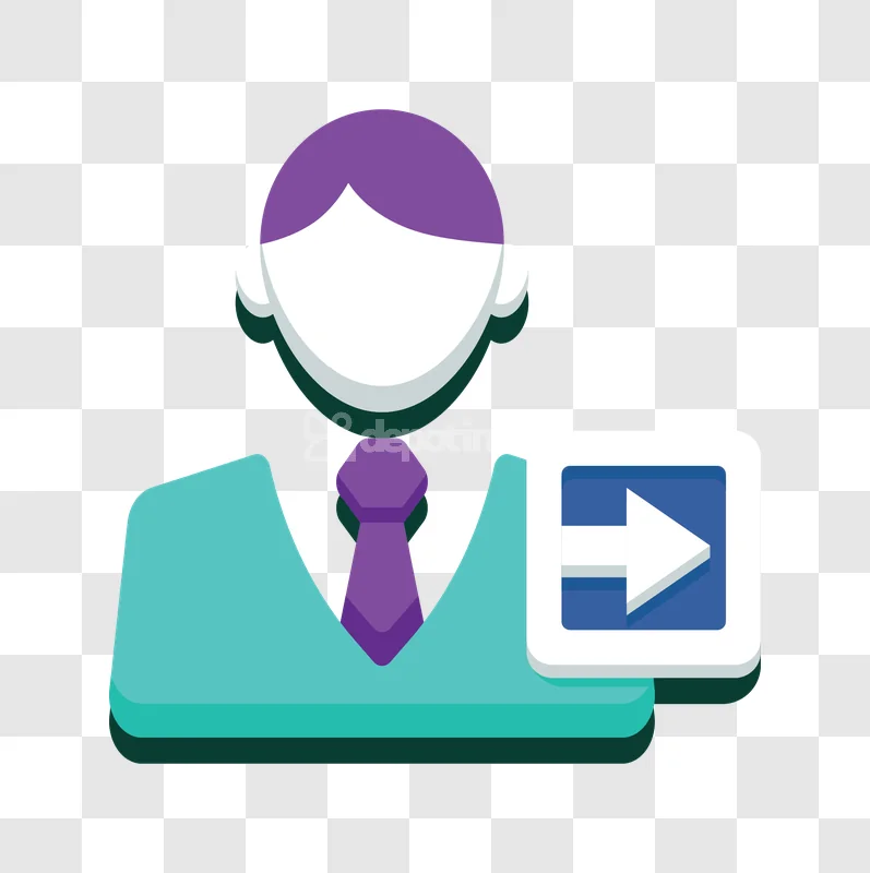 User Profile Forward Arrow Icon Tech flat design purple turquoise