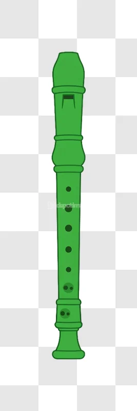 Vibrant Green Plastic Recorder Musical Instrument