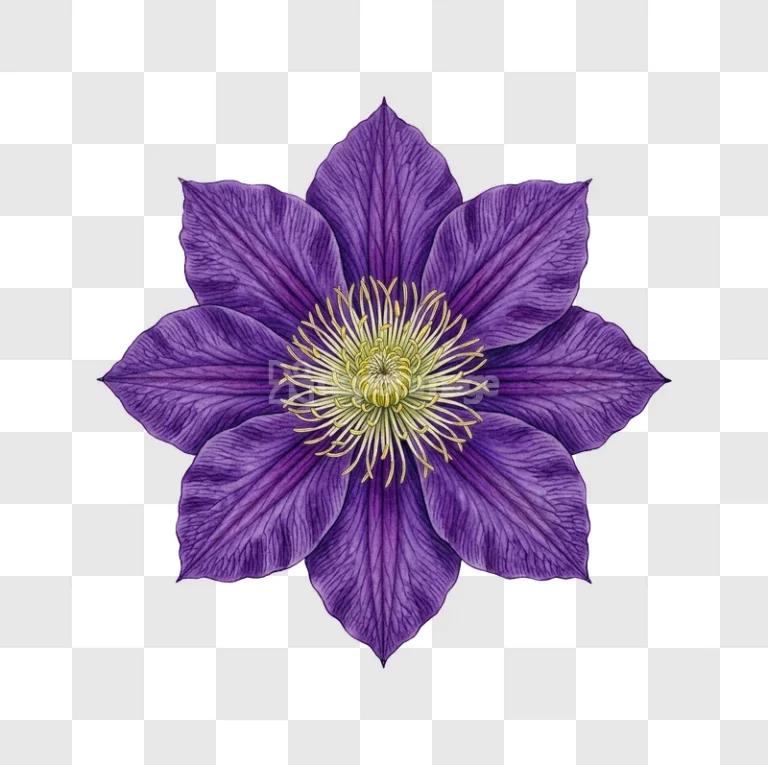Vibrant Purple Clematis Flower Petals