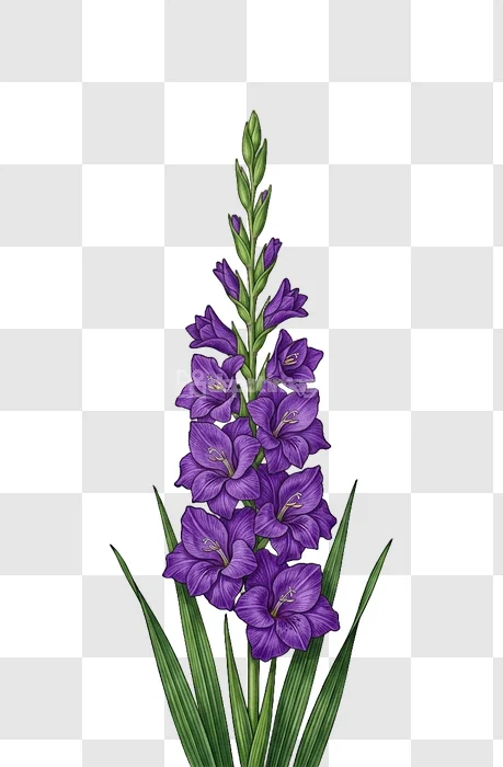 Vibrant Purple Gladiolus Flower Plant
