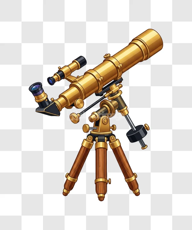 Vintage Golden Ornate Brass Telescope Tripod