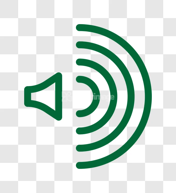 Volume Sound Waves Icon Green Outline