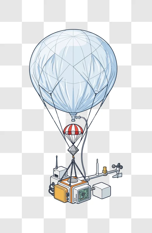 Weather Balloon With Parachute and Instruments