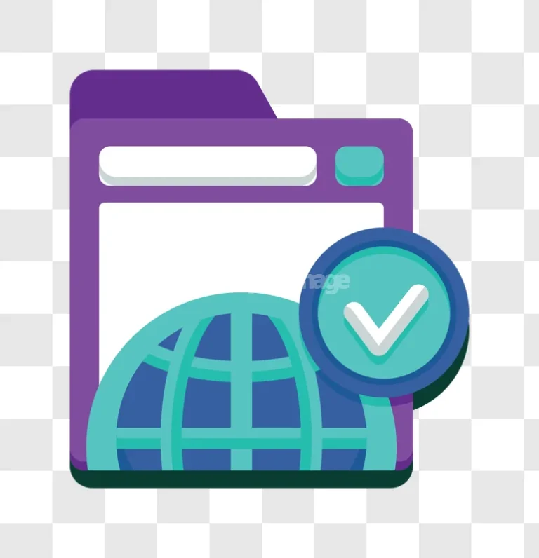 Web Folder Globe Checkmark Secure Internet Icon